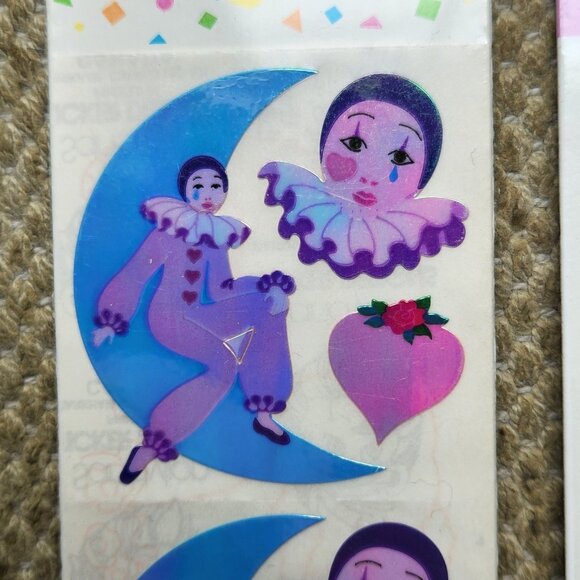 NEW Sandylion Mother of Pearl Sticker Lot Pierrot Clown Fairy Easter Egg SEALED - Picture 3 of 7
